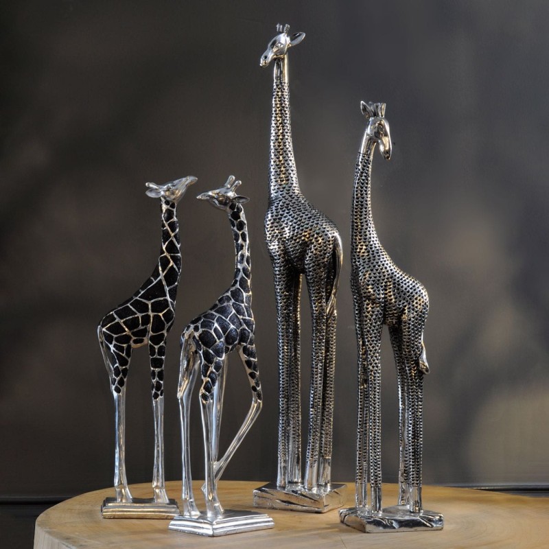 Rzeźba Giraffe Small Back 40 cm żyrafa srebro czerń