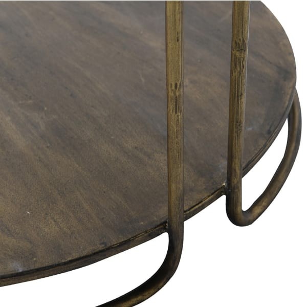 Iron Round Coffee Table 70 cm – Glass Top with Gold Iron Frame