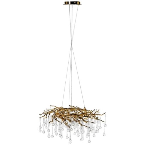 Innovation Oxid Chandelier 64 cm – Gold Branch Frame with Clear Glass Drops