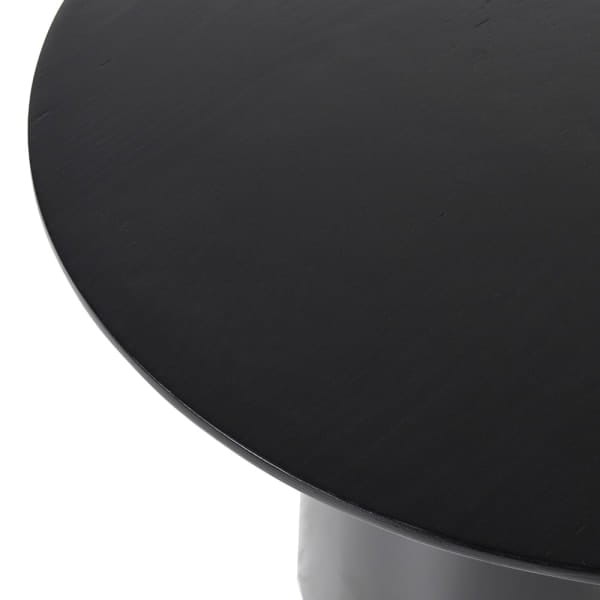 True Black Set of two coffee tables 90 i 60 cm round table black iron