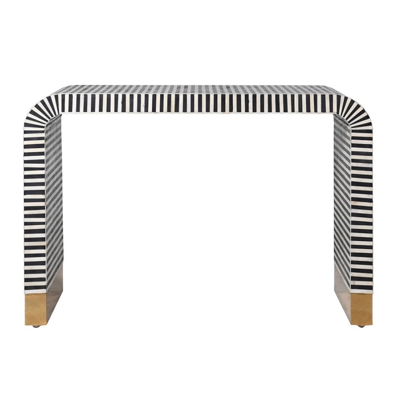Muswell Console Table 46x116 cm Bone Inlay Gold Details