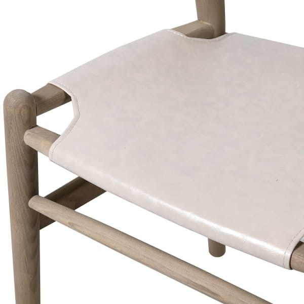 Linton Grey Dining Chair 78 cm wooden frame PU leather wishbone chair