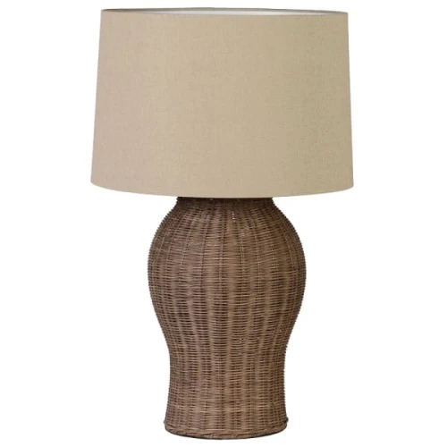 Wilton Oversized Table Lamp 84 cm rattan base light linen shade 