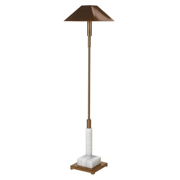 Montrose Gold Floor Lamp 149 cm white marble base iron gold shade