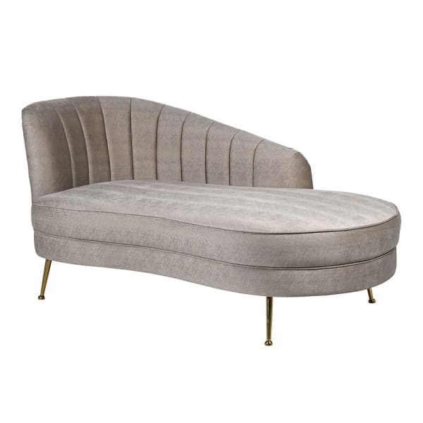 Belgrave Chaise Lounge 170x83 cm warm grey gold stainless steel legs