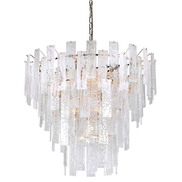 Sloane Glass Chandelier 79x65 cm textured clear glass four levels