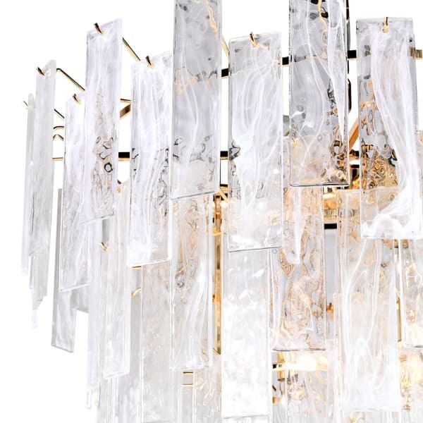 Sloane Glass Chandelier 79x65 cm textured clear glass four levels