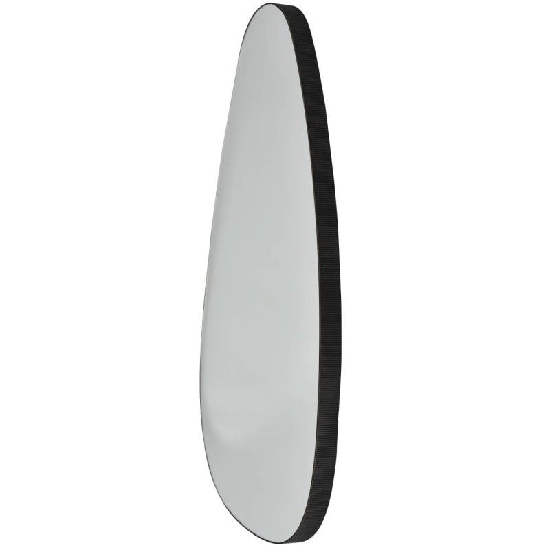 Brown Oak Wood wall mirror with organic silhouette
