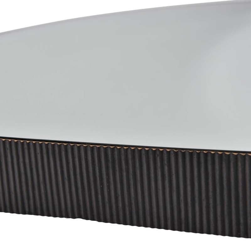 Organic shaped mirror with ribbed frame