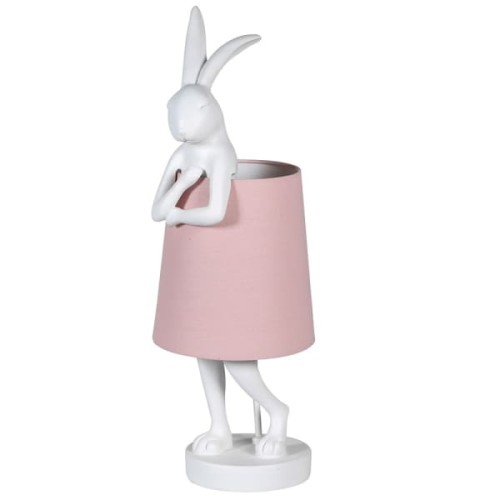 Pink Rabbit Table Lamp 63 cm white rabbit shaped base with pink lampshade