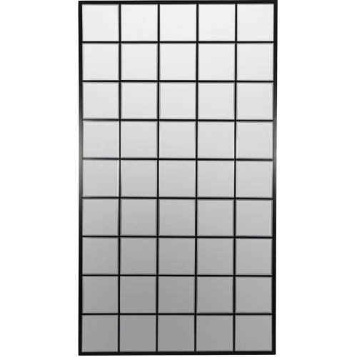 Window Black Rectangular Mirror 180x100 cm black iron frame