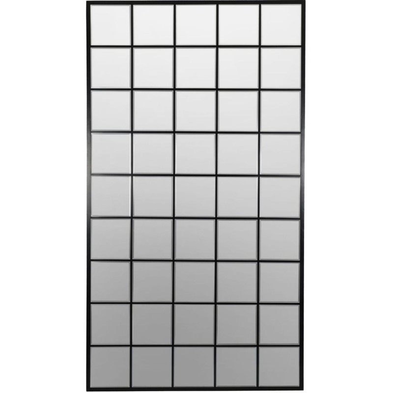 Window Black Rectangular Mirror 180x100 cm black iron frame