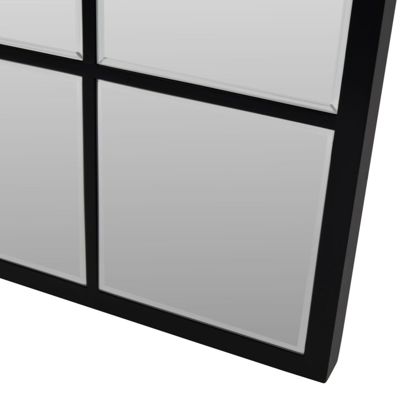 Window Black Rectangular Mirror 180x100 cm black iron frame