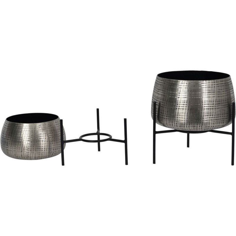 Belgrave Grey S Planters 26x26 cm silver iron black base