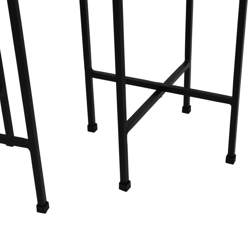 Set of two dark silver plant pots on stands