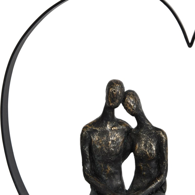 Portland Love Heart Sculpture 31 cm couple in love in the heart shape brown grey