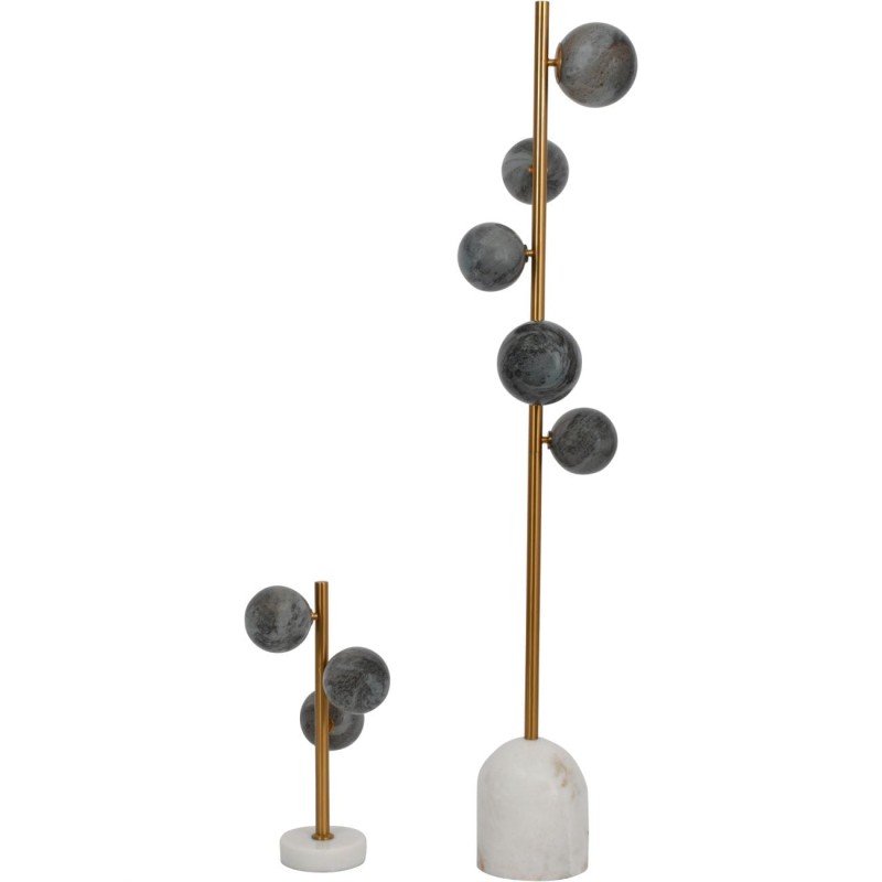 Orbit Floor Lamp 150 cm glass balls marble base white and gold
