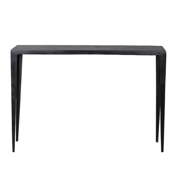 Enderby Black Aluminium Console Table 120 x 82 cm – Matte Black Finish