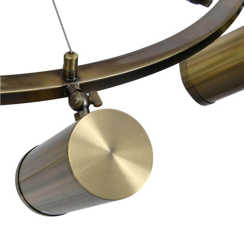 Reflector Brass Pendant Lamp 90x90x18 cm eight spotlights brushed brass