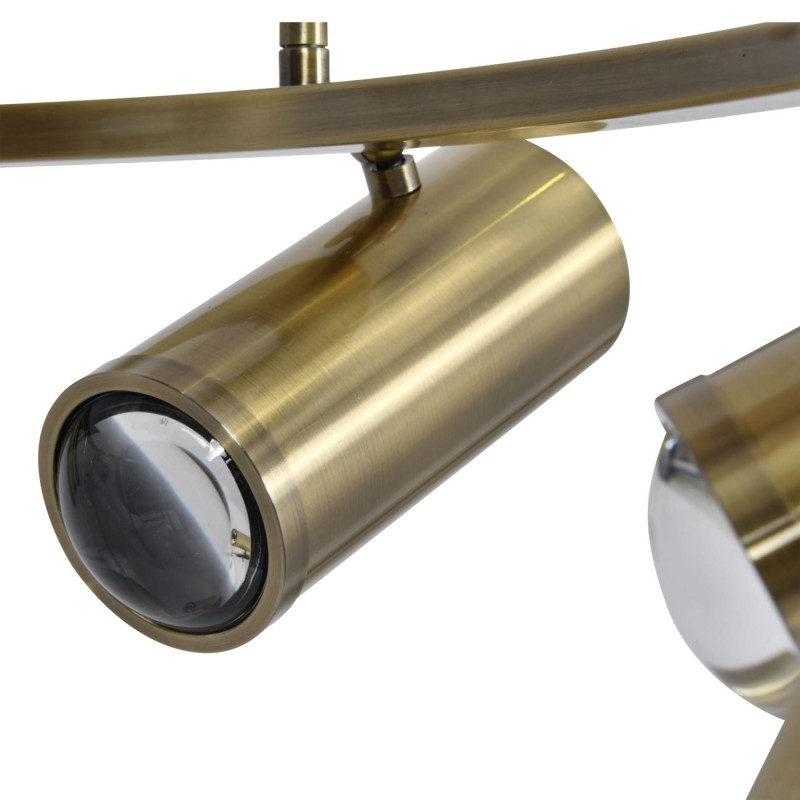 Reflector Brass Pendant Lamp 90x90x18 cm eight spotlights brushed brass