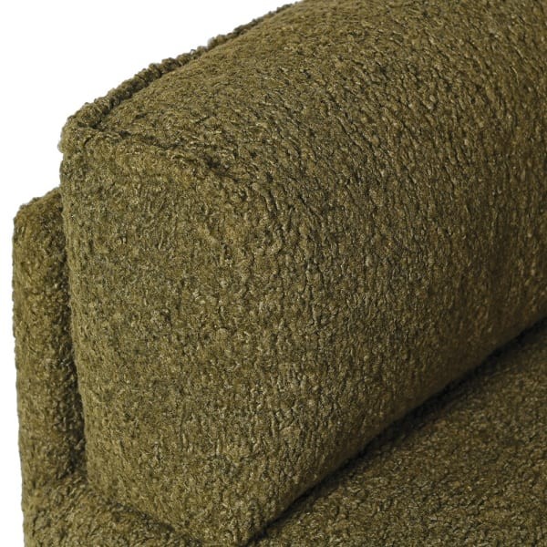 Green Boucle Armchair with Black Legs and Cushions, 110 x 86 cm
