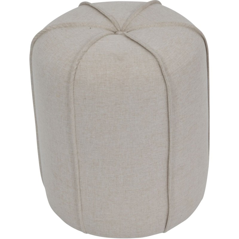 Taupe Caroline Pouf 37x43 cm decorative button and piping