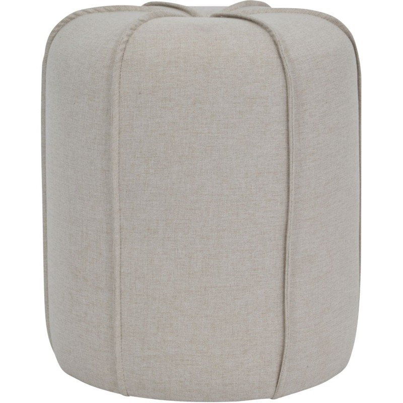 Taupe Caroline Pouf 37x43 cm decorative button and piping