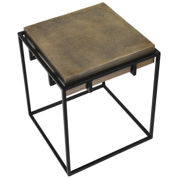 Modern Telcon Brass Side Tables set of two aluminium iron brass finish