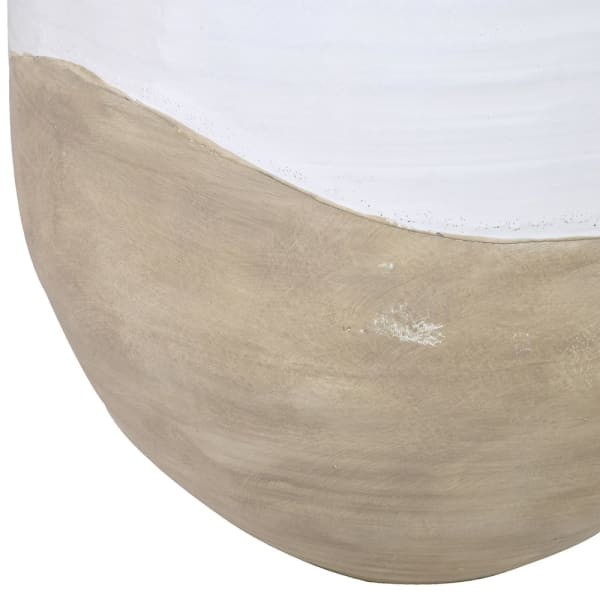 Telcon White Oversized Ceramic Vase 80 cm white and beige finish