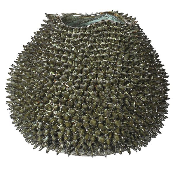 Handcrafted dark green ceramic decorative vase