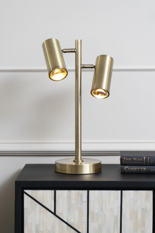 Reflector Brass Table Lamp 51 cm two spotlights bedside lamp