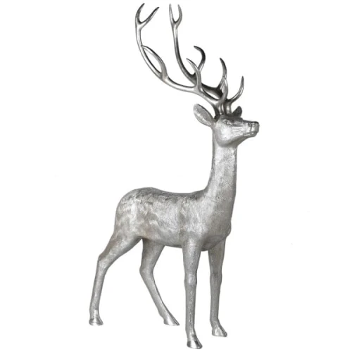 Silver Deer Oversized Sculpture 211 cm – Large Silver Christmas Decor