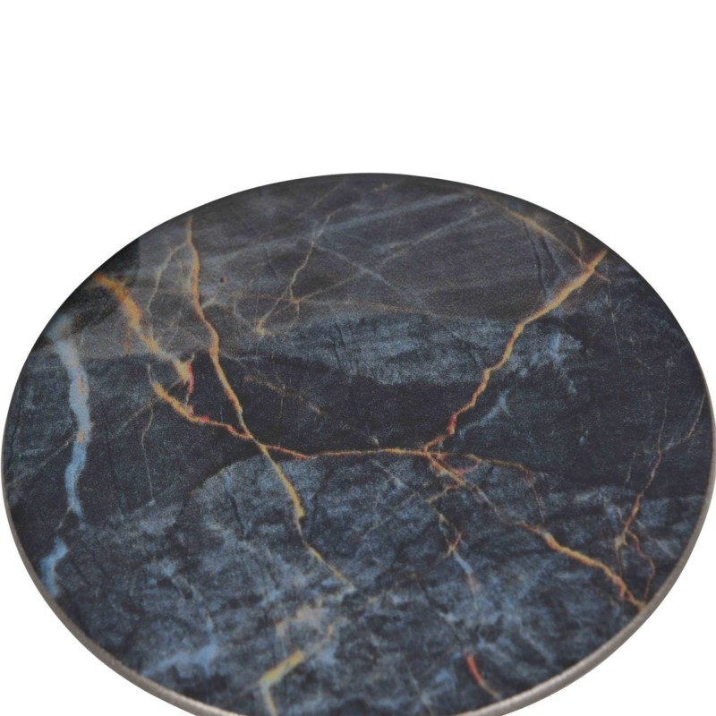 Belgrave coasters black and gold with dark blue set of four