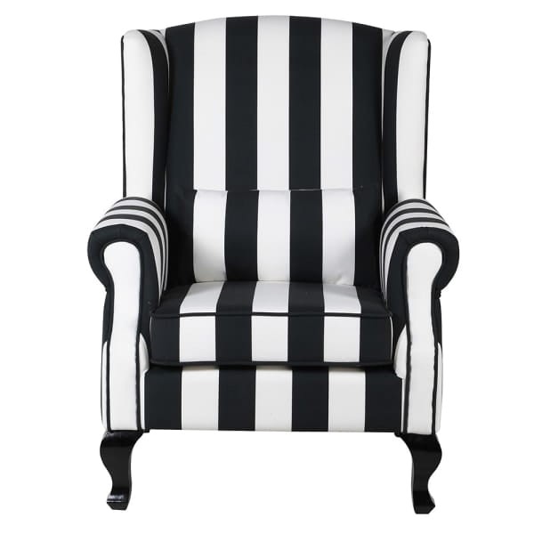 Savile Black and White Occasional Chair 105 cm high cushion