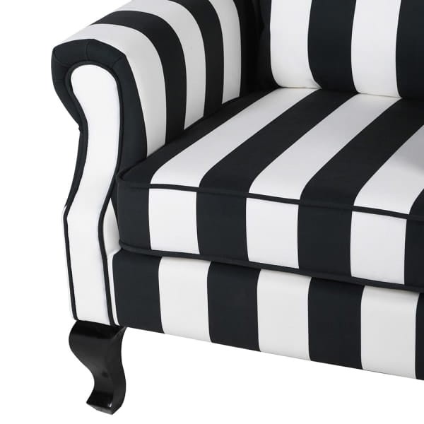 Savile Black and White Occasional Chair 105 cm high cushion