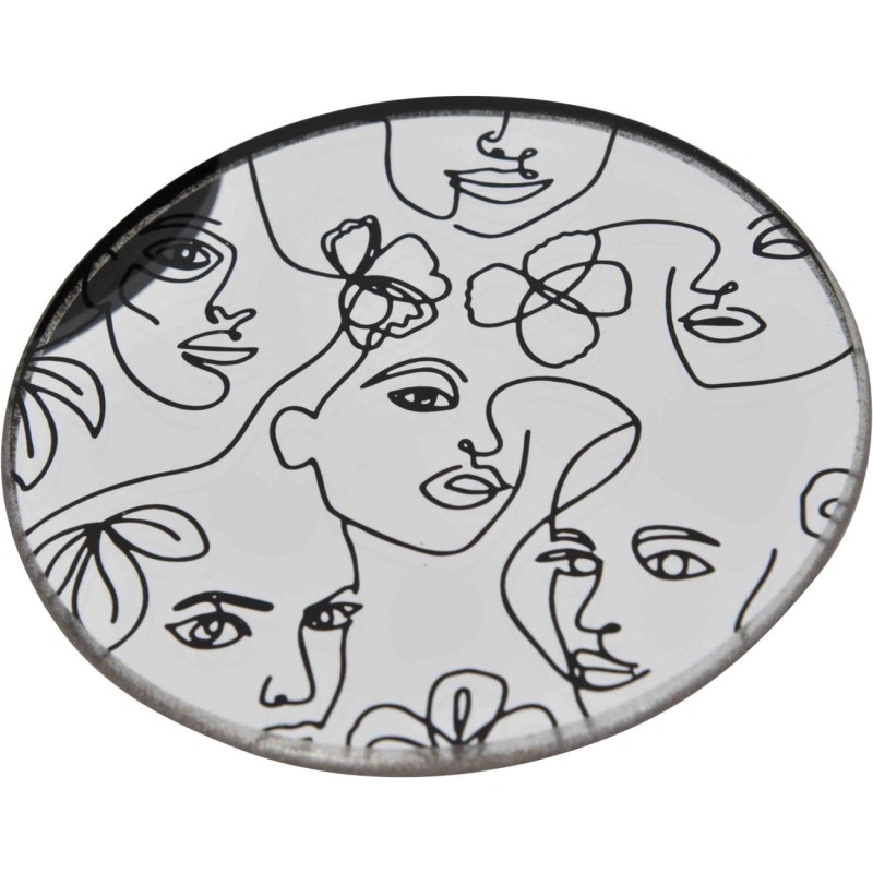 Face Coasters White and Blue mirrored glass