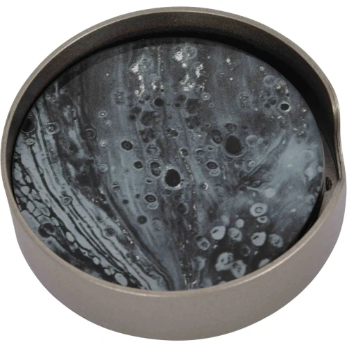 Grey Mirrored Coasters – Set of 4 Glass and Cork Coasters in Shades of Grey