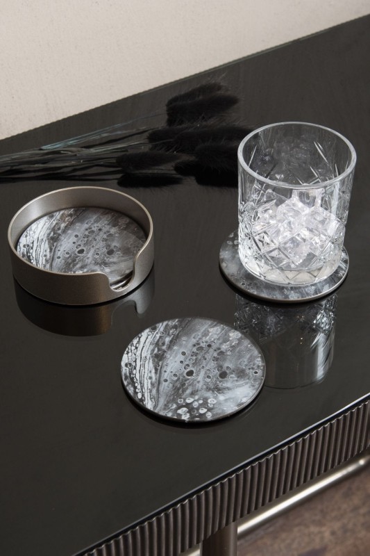 Decorative coasters in elegant shades of grey
