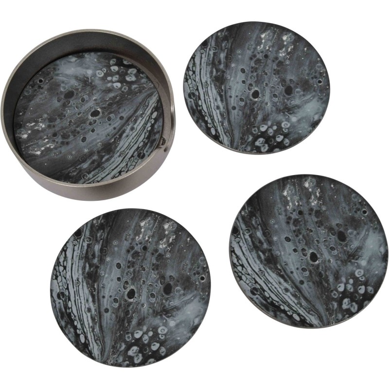 Decorative mirrored coasters for a coffee table