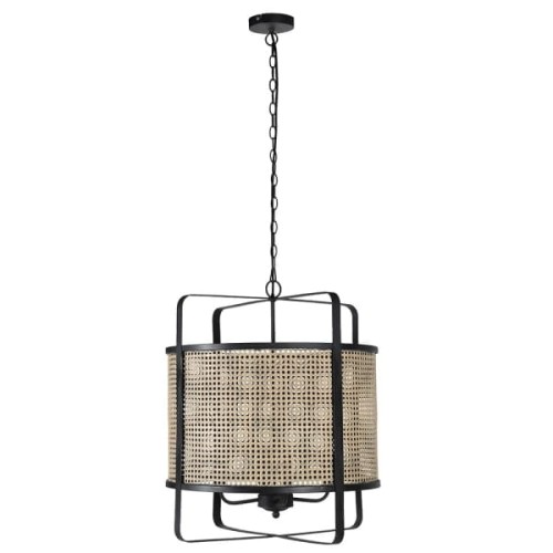 Chesham Rattan Chandelier S 55x60 cm ceiling lamp iron with rattan effect 