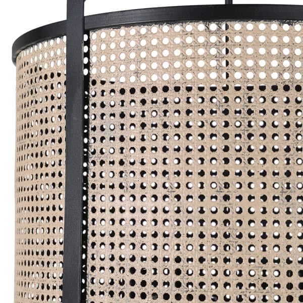 Woven iron rattan effect on the Chesham Pendant Light – detail