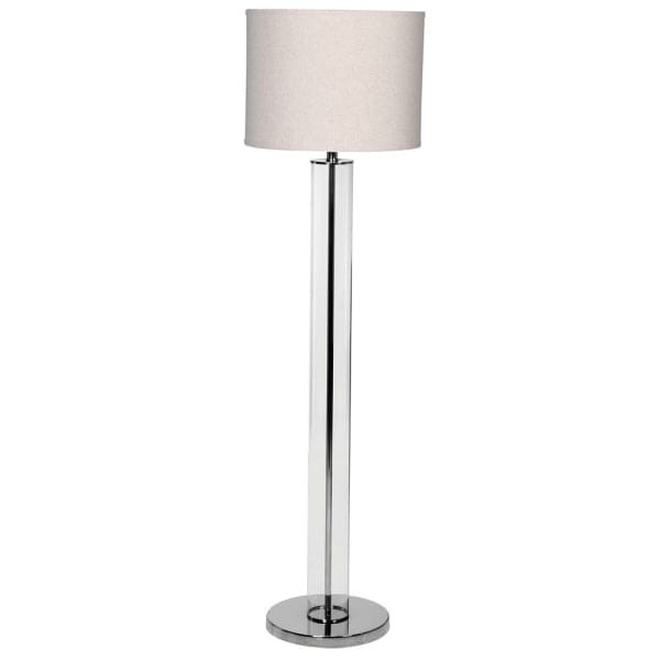 Glass Luxury clear glass floor lamp 150cm with linen shade