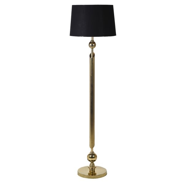 Chesham Gold Floor Lamp 164 cm gold metal base black lampshade