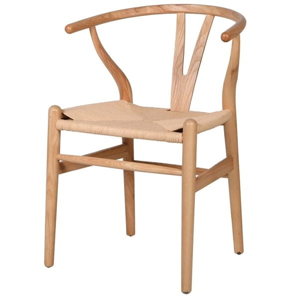 Premium elm wood dining chair Linton Nature with natural finish