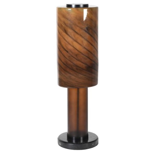 Manilla Table Lamp 66 cm marble effect brown glass black marble base