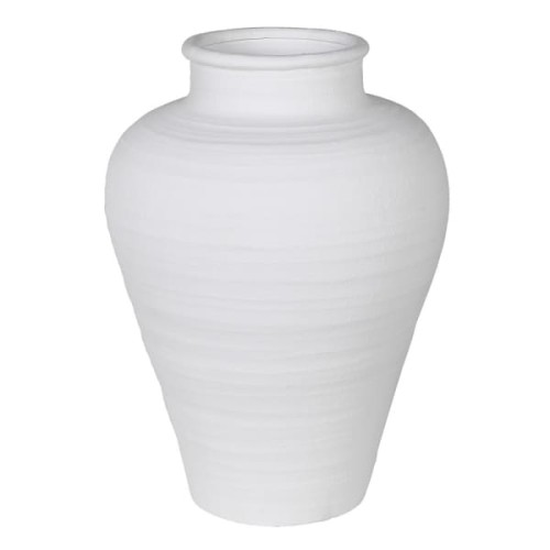 Simple White Decorative Polyresin Urn, 54 cm