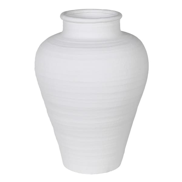 Simple White Decorative Polyresin Urn, 54 cm