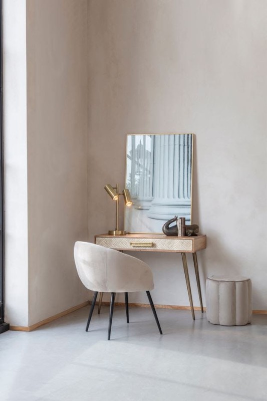 Maldon Taupe Velvet Stool 40x40 cm designer shape high quality velvet