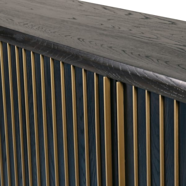 Battersea Sideboard 200x87 cm - luxury wooden sideboard in dark brown and gold