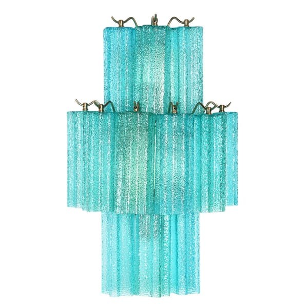 Maldon Blue Wall Light 55 cm with decorative blue glass panels
